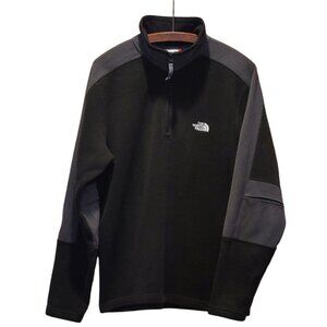 The North Face Quarter Zip Black and Gray Fleece Pullover Men's Size M